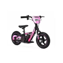 Elektromos Futóbicikli RIRIBIKE RTX3 24V (12"), rózsaszín, Lítium akkumulátor, 100 W motor, Tárcsafék, Állítható puha PU ülés