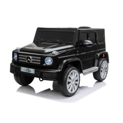 Mercedes G500 elektromos autó 12V, fekete, 2,4 GHz távirányító, USB / SD bemenet, felfüggesztés, lítium akkumulátor, LED lámpák, EREDETI licenc