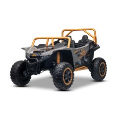 Elektromos buggy Arctic CAT XXL 4x4 24V, szürke, kétszemélyes, puha EVA kerekekkel, nagy teljesítményű motorokkal, lítium akkumulátorral, MP3-lejátszóval Bluetooth funkcióval, rugózott hátsó tengellyel, műbőr ülésekkel, eredeti licenccel