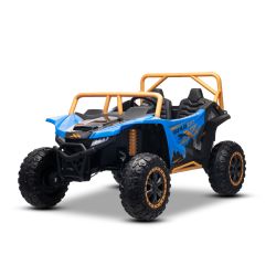 Elektromos buggy Arctic CAT XXL 4x4 24V, kék, kétszemélyes, puha EVA kerekekkel, nagy teljesítményű motorokkal, lítium akkumulátorral, MP3-lejátszóval Bluetooth funkcióval, rugózott hátsó tengellyel, műbőr ülésekkel, eredeti licenccel