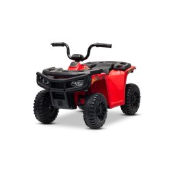 Arctic Cat márkájú, 12V-os, hátul hajtott elektromos quad, piros, LED világítással, lítium akkumulátorral és két darab 25 W-os motorral, hivatalos licenccel