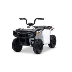 Arctic Cat márkájú, 12V-os, hátul hajtott elektromos quad, fehér, LED világítással, lítium akkumulátorral és két darab 25 W-os motorral, hivatalos licenccel
