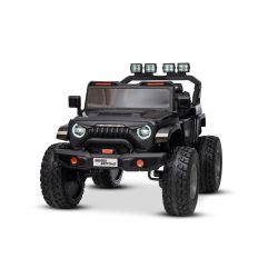 Elektromos kisautó Beneo Motors OFFRIDE 4x4² Kétszemélyes 24V, fekete, MP3 lejátszó USB/AUX bemenettel, 4x4 hajtás, Lítium akkumulátor, EVA kerekek rugózással, Távirányító, LED világítás