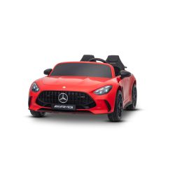 Elektromos Mercedes GT63 AMG gyerekautó 24V, 4x4 meghajtással, piros, kétszemélyes, állítható vezetőüléssel, puha EVA kerekekkel, 2,4 GHz-es távirányítóval, USB/Bluetooth csatlakozással, 200 W-os motorokkal, lengéscsillapított, lítium akkumulátorral, LED 