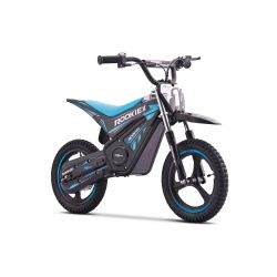 Elektromos gyermek minicross motorkerékpár ROOKIE X 24V (12"), kék, lítium akkumulátor, 250 W kefe nélküli motor, tárcsafék
