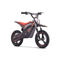 Elektromos gyermek minicross motorkerékpár ROOKIE X 24V (12"), piros, lítium akkumulátor, 250 W kefe nélküli motor, tárcsafék