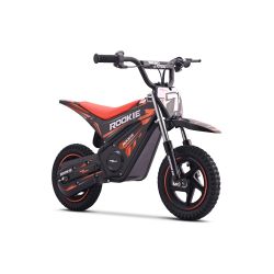 Gyerek elektromos minicross / pocket bike ROOKIE 24V (12"), piros, Lítium akkumulátor, 250W Kefe nélküli motor, Tárcsafék