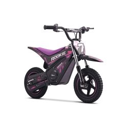 Gyerek elektromos minicross / pocket bike ROOKIE 24V (12"), lila, Lítium akkumulátor, 250W Kefe nélküli motor, Tárcsafék