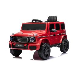 Elektromos játékautó Mercedes G580 12V, piros, 2,4 GHz távirányító, Bluetooth, USB / SD bemenet, Lítium akkumulátor, LED lámpák, EREDETI licenc