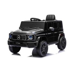 Elektromos játékautó Mercedes G580 12V, fekete, 2,4 GHz-es távirányító, Bluetooth, USB / SD bemenet, lítium akkumulátor, LED lámpák, EREDETI engedély