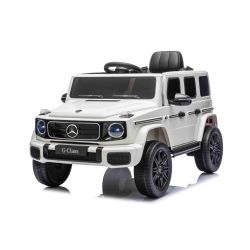 Elektromos játékautó Mercedes G580 12V, fehér, 2,4 GHz-es távirányító, Bluetooth, USB / SD bemenet, lítium akkumulátor, LED lámpák, EREDETI engedély