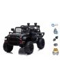 OFFROAD elektromos autó hátsó kerék-meghajtással, fekete, 12 V-os elem, magas alváz, széles ülés, lengéscsillapított kerekek, 2,4 GHz-es távirányító, MP3-lejátszó USB bemenettel, LED-es lámpák