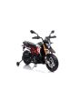 Elektromos motorkerékpár APRILIA DORSODURO 900, Eredeti liszensz, 12 V, EVA puha kerekek, 2 x 18 W motor, 12 V akkumulátor, Lengéscsillapított, fémkeret, fémvilla, segédkerekek, piros