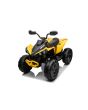 Elektromos quad Can-am Renegade, sárga, egyszemélyes, lengéscsillapított első és hátsó tengely, LED Világítás, 12V akkumulátor, 2 x 35W Motorok, puha EVA kerekek, MP3 lejátszó USB/AUX bemenettel, Eredeti liszensz