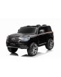 Toyota Landcruiser 12 V elektromos játékautó, fekete, műbőrülés, 2,4 GHz-es távirányító, USB / AUX bemenet, rugózott kerekek, 12 V-os akkumulátor, puha EVA kerekek, 2 x 35 W-os MOTOR, EREDETI licenc