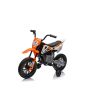 Elektromos Motorkerékpár MOTOCROSS, narancssárga, 12V-os akkumulátor, EVA puha kerekek, Bőrülés, 2 x 25 W-os Motor, Lengéscsillapított felfüggesztés, Fém váz, Bluetooth-os MP3 lejátszó, segédkerekek