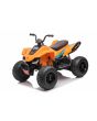 Licencelt elektromos quad McLaren Racing MCL 12V 4X4, narancssárga, puha EVA kerekek, TÁVIRÁNYÍTÓ, bőrülés, rugózott hátsó tengely, 4 x 35 W-os motor, LED lámpák, 12V10Ah akkumulátor