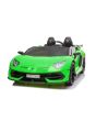 Lamborghini Aventador 12V Elektromos játékautó kétszemélyes, zöld, 2,4 GHz-es távirányító, USB / SD bemenet, felfüggesztés, felfelé nyíló ajtó, puha EVA kerekek, 2 X MOTOR, Eredeti licenc