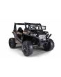 Elektromos kisautó 24V UTV, Fekete, két üléses, 2 x 200 W motor, EVA kerekek, lengéscsillapított kerekek, elektromos fék, kárpitozott ülés, USB, AUX, 2,4 GHz-es távirányítóval