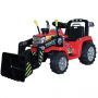 Elektromos traktor MASTER merőkanállal, piros, Hátsókerék-meghajtás, 12 V-os akkumulátor, Műanyag kerekek, 2 X 35 W-os motor, széles ülés, 2,4 GHz-es távirányító, egyszemélyes, MP3 lejátszó Aux bemenettel