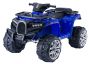 Elektromos QUAD ATV ALLROAD 12V, kék, puha EVA kerekek, LED lámpák, MP3 lejátszó USB bemenettel, 2 X 12 V motor, 12V7Ah akkumulátor