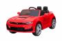 Chevrolet Camaro 12V elektromos játékautó, piros, 2,4 GHz távirányító, Nyitható ajtók, EVA kerekek, LED lámpák, bőrülés, 2 X MOTOR, USB / SD bemenet, EREDETI licenc