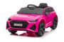 Audi RS6 elektromos autó, 12V, bőrülés, 2.4GHz távirányító, USB bemenet, LED lámpák, 12V akku, puha EVA kerekek, 2 X MOTOR, rózsaszín, EREDETI licenc