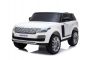 Elektromos kisautó gyerekeknek Range Rover, kettős ülés, fehér, bőr ülések, LCD kijelző USB bemenettel, 4x4 meghajtó, 2x 12V7AH, EVA kerekek, futómű tengelyek, kulcsos hármas indítás, 2,4 GHz-es Bluetooth távirányító