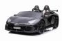Lamborghini Aventador 12V Elektromos játékautó kétszemélyes, fekete, 2,4 GHz-es távirányító, USB / SD bemenet, felfüggesztés, felfelé nyíló ajtó, puha EVA kerekek, 2 X MOTOR, Eredeti licenc