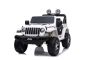 Elektromos kis autó JEEP Wrangler, Két ülés, Fehér, Bőr ülés, Rádió Bluetooth lejátszóval, SD / USB bemenet, 4x4 meghajtó, Lítium akkumulátor, EVA kerekek, lengéscsillapított kerekek, 2,4 GHz távirányító
