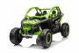 Can-am Maverick Elektromos autó, zöld, kétüléses,hátsó rugózással, 2,4 Ghz-es távirányító, hordozható akkumulátor, 4 x 35 W-os motorok, EVA kerekek, műbőrülések, MP3 lejátszó USB/SD bemenettel, eredeti licenc