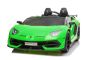 Lamborghini Aventador 12V Elektromos játékautó kétszemélyes, zöld, 2,4 GHz-es távirányító, USB / SD bemenet, felfüggesztés, felfelé nyíló ajtó, puha EVA kerekek, 2 X MOTOR, Eredeti licenc