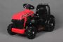 Elektromos traktor FARMER, piros, hátsókerék-hajtás, 6 V-os akkumulátor, műanyag kerekek, széles ülés, 20 W-os motor, Egyszemélyes, Kormánykerék-vezérlés, LED-es lámpák