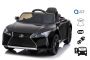 Elektromos játékautó Lexus LC500, 12 V, 2,4 GHz távirányító, USB / SD bemenet, hátsó lengéscsillapító, felfelé nyitható ajtó, 2 X MOTOR, fekete, ORIGINAL liszensz