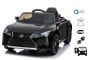 Elektromos játékautó Lexus LC500, 12 V, 2,4 GHz távirányító, USB / SD bemenet, hátsó lengéscsillapító, felfelé nyitható ajtó, 2 X MOTOR, fekete, ORIGINAL liszensz