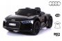 Elektromos kisautó gyerekeknek Audi R8 Spyder, 12V, 2,4 GHz távirányító, nyitható ajtók, EVA kerekek, bőr ülés, 2 X MOTOR, fekete, Eredeti Liszensz