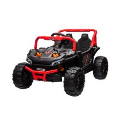 Elektromos játékautó UTV Small 12V, fekete, Hátsó kerék meghajtás, 12V akkumulátor, Műanyag kerekek, széles dupla ülés, 2,4 GHz távirányító, Együléses, MP3 lejátszó USB/SD bemenettel, LED világítás