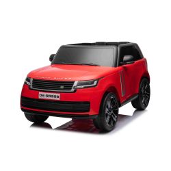 Range Rover 2023 model elektromos kisautó,Kétszemélyes,piros,bőr ülésekkel,Rádió USB bemenettel,Hátsókerék meghajtás,legnéscsillapított hátsó felüggesztés,12V7AH Akkumulátor,EVA kerekek,Kulcsos háromállású indítás, 2,4 GHz Távirányító,Eredeti licenc