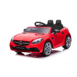 Mercedes-Benz SLC 12V Elektromos játékautó, piros, Műbőr ülés, 2,4 GHz-es távirányító, USB / AUX bemenet, rugózott hátsó kerekek, LED lámpák, puha EVA kerekek, 2 X 30 W MOTOR, EREDETI licenc