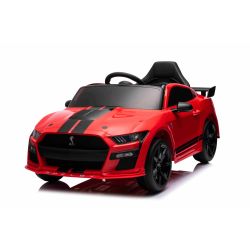 Elektromos gyermekautó Ford Shelby Mustang GT 500 Cobra , piros , 2,4 GHz-es távirányító, USB bemenet, LED lámpák, 2 x 30 W-os motor, EREDETI licenc