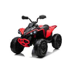 Elektromos quad Can-am Renegade, piros, egyszemélyes, lengéscsillapított első és hátsó tengely, LED Világítás, 12V akkumulátor, 2 x 35W Motorok, puha EVA kerekek, MP3 lejátszó USB/AUX bemenettel, Eredeti liszensz
