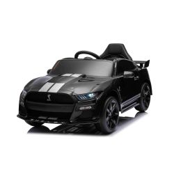 Elektromos gyermekautó Ford Shelby Mustang GT 500 Cobra , fekete, 2,4 GHz-es távirányító, USB bemenet, LED lámpák, 2 x 30 W-os motor, EREDETI licenc