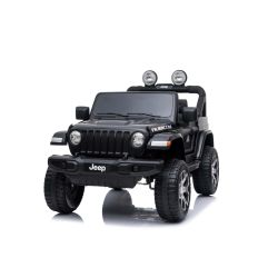 Újszerű Elektromos kis autó JEEP Wrangler, Két ülés, piros, Bőr ülés, Rádió Bluetooth lejátszóval, SD / USB bemenet, 4x4 meghajtó, 12V10Ah akkumulátor, EVA kerekek, lengéscsillapított kerekek, 2,4 GHz távirányító