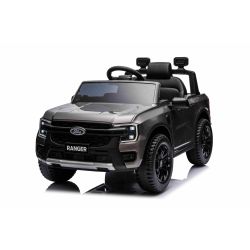 Elektromos játékautó FORD Ranger 12V, szürke, Bőrülés, 2,4 GHz-es távirányító, Bluetooth / USB bemenet, Lengéscsillapított felfüggesztés, Líthium akkumulátor, Műanyag kerekek, 2x30 W MOTOR, EREDETI licenc