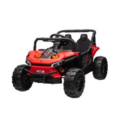 Elektromos játékautó UTV Small 12V, piros, Hátsó kerék meghajtás, 12V akkumulátor, Műanyag kerekek, széles dupla ülés, 2,4 GHz távirányító, Együléses, MP3 lejátszó USB/SD bemenettel, LED világítás