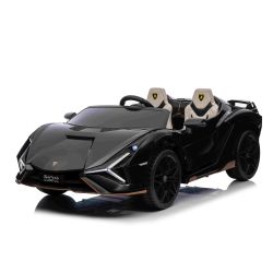 Lamborghini Sian Elektromos játékautó 4x4, fekete, 2,4 GHz Távirányító, USB/AUX bemenet,Bluetooth, lengéscsillapított felfüggesztés, EVA kerekek, LED világítás, ORIGINAL liszensz