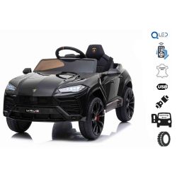 Elektromos játékautó Lamborghini Urus, 12 V, 2,4 GHz távirányító, USB / SD bemenet, lengéscsillapított, nyitható ajtók, puha EVA kerekek, 2 X MOTOR, fekete, Eredeti liszensz