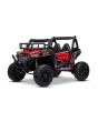 Elektromos kisautó 24V UTV, piros, két üléses, 2 x 200 W motor, EVA kerekek, lengéscsillapított kerekek, elektromos fék, kárpitozott ülés, USB, AUX, 2,4 GHz-es távirányítóval