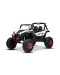 Elektromos kisautó NEW RSX 24V, fehér , 4x4 meghajtás, lítium akkumulátor, EVA kerekek, rugózott tengelyek, kétszemélyes műbőr ülés, távirányító, MP3 lejátszó USB/AUX bemenettel.