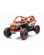 Can-am Maverick 4X4 24V Elektromos autóv, narancssárga, kétüléses, hátsó rugózással, 2,4 Ghz-es távirányító, Hordozható lítium akkumulátor, 4 x 200 W-os motorok, EVA kerekek, műbőrülések, MP3 lejátszó USB/SD bemenettel, eredeti licenc